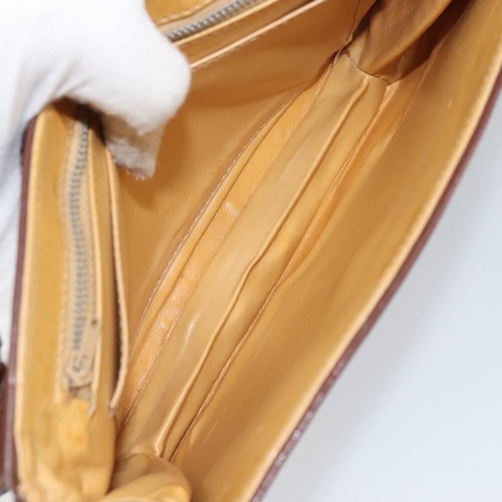 Authentic CELINE Shoulder Bag Leather Brown Gold - Picture 3 of 16